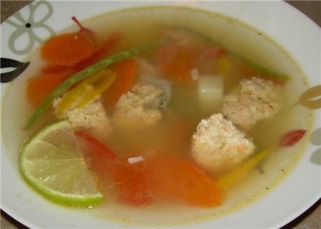 Суп с фрикадельками рыбными