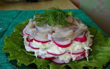 Салат из редиса с мясом