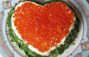 Салат на День Влюбленных  